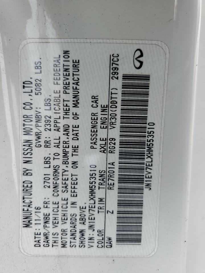 2017 Infiniti Q60 Premium VIN: JN1EV7ELXHM553510 Lot: 84423605