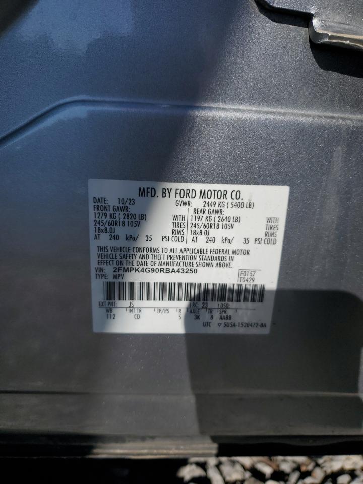 2024 Ford Edge Se VIN: 2FMPK4G90RBA43250 Lot: 81849695