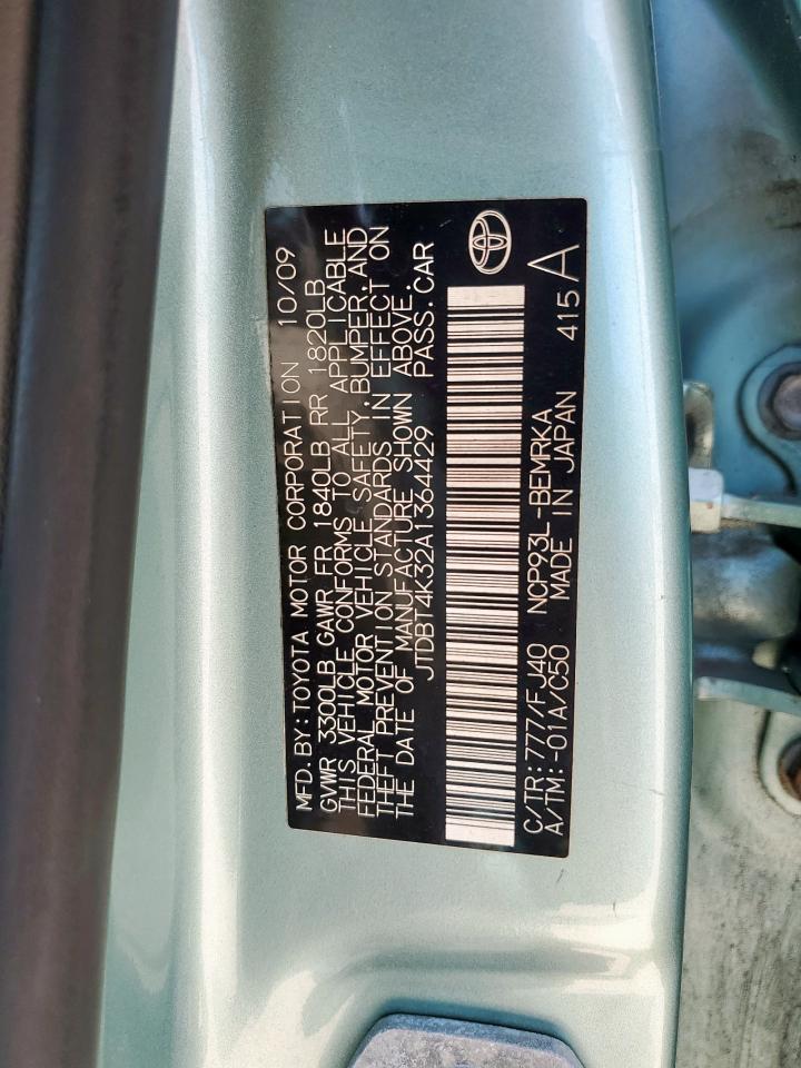 2010 Toyota Yaris VIN: JTDBT4K32A1364429 Lot: 81019975