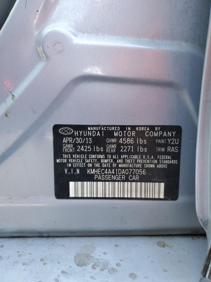 2013 Hyundai Sonata Hybrid VIN: KMHEC4A41DA077056 Lot: 80755985