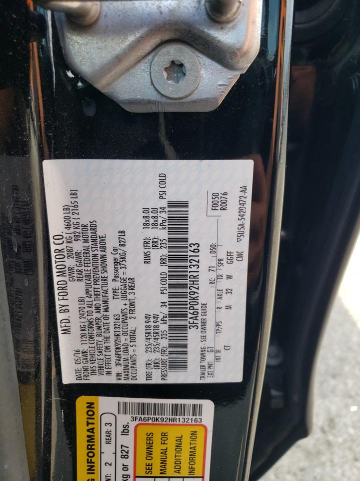 2017 Ford Fusion Titanium VIN: 3FA6P0K92HR132163 Lot: 80552905