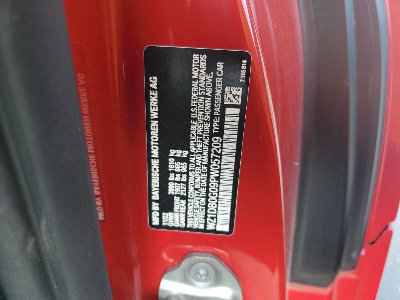 2023 Toyota Supra Base VIN: WZ1DB0G09PW057209 Lot: 80137985