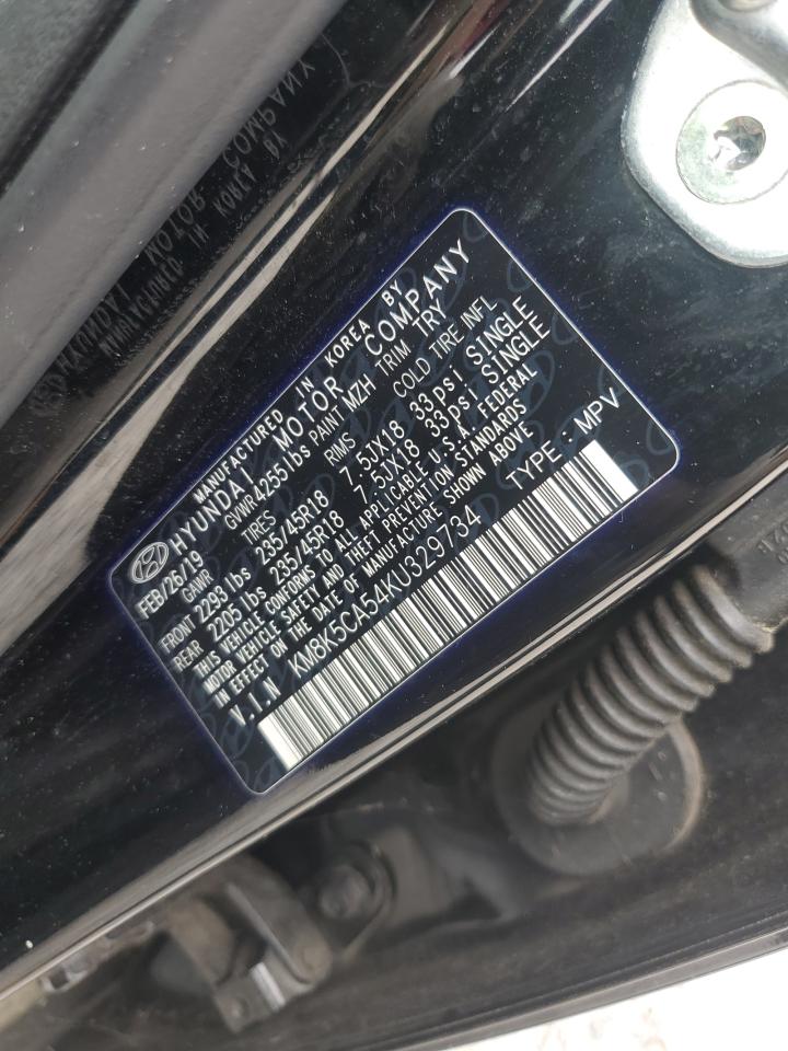 2019 Hyundai Kona Ultimate VIN: KM8K5CA54KU329734 Lot: 84248975