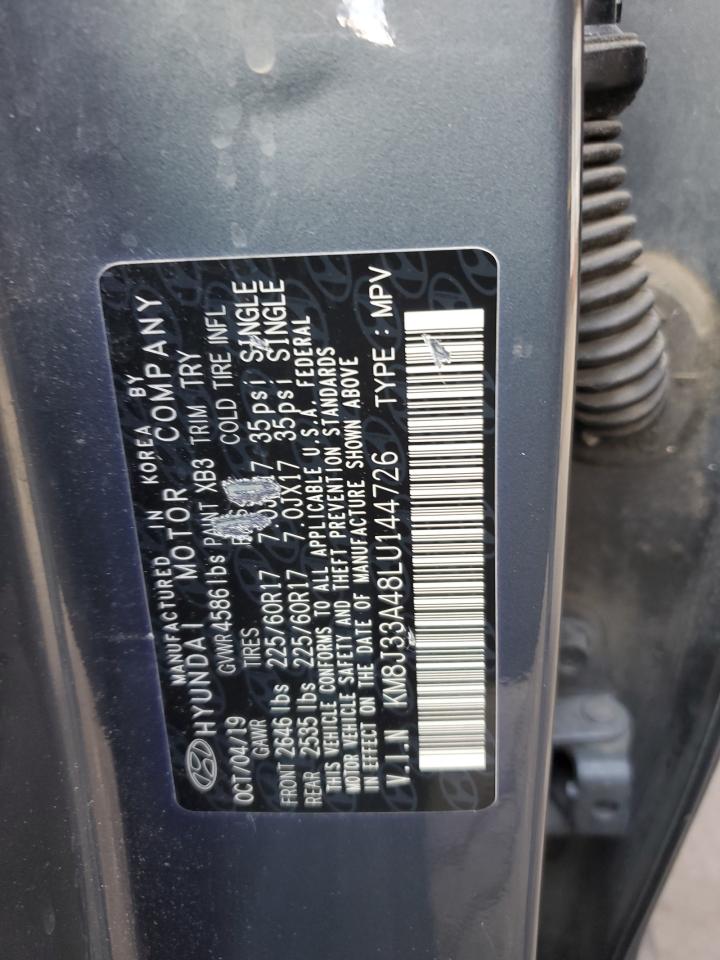 2020 Hyundai Tucson Limited VIN: KM8J33A48LU144726 Lot: 81289885