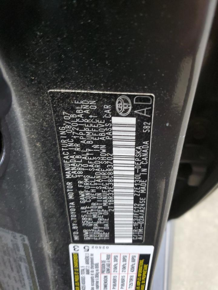 2008 Toyota Corolla Ce VIN: 2T1BR32E38C883702 Lot: 81513895