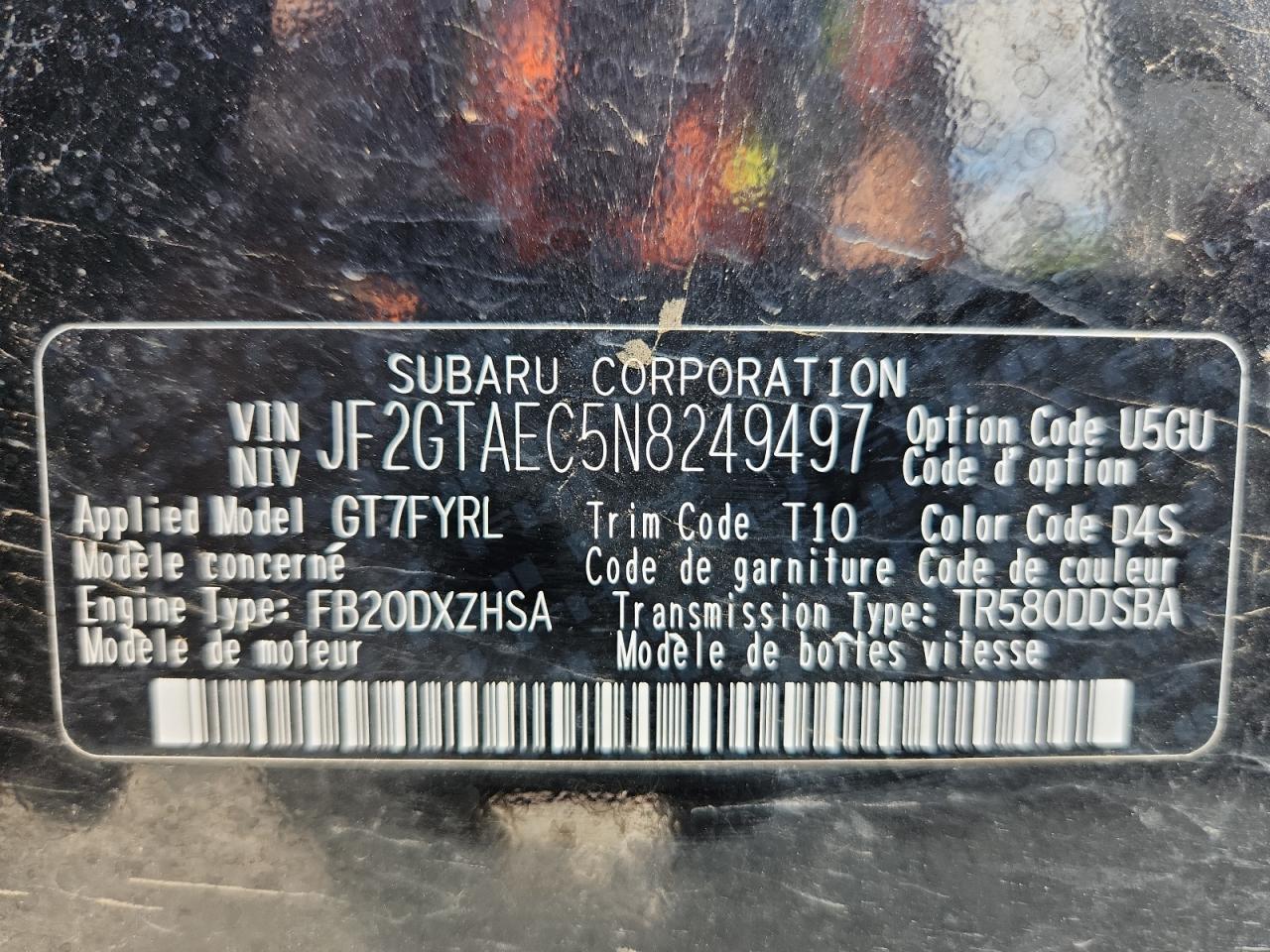 2022 Subaru Crosstrek Premium VIN: JF2GTAEC5N8249497 Lot: 81154195