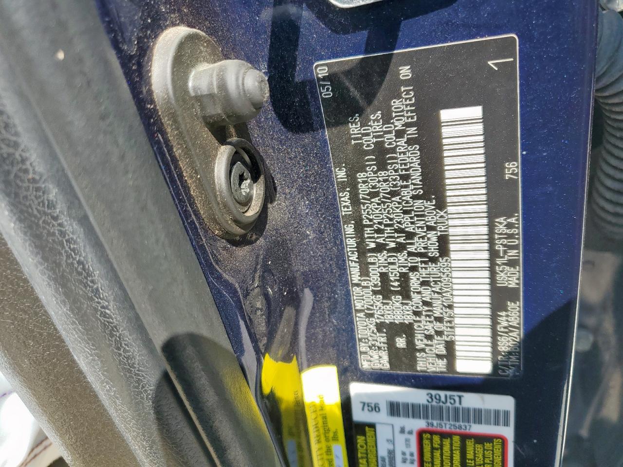 2010 Toyota Tundra Crewmax Sr5 VIN: 5TFEY5F10AX095695 Lot: 71285745