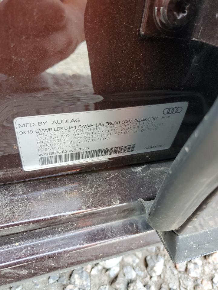 2019 Audi A8 L VIN: WAU8DAF83KN017517 Lot: 71827665