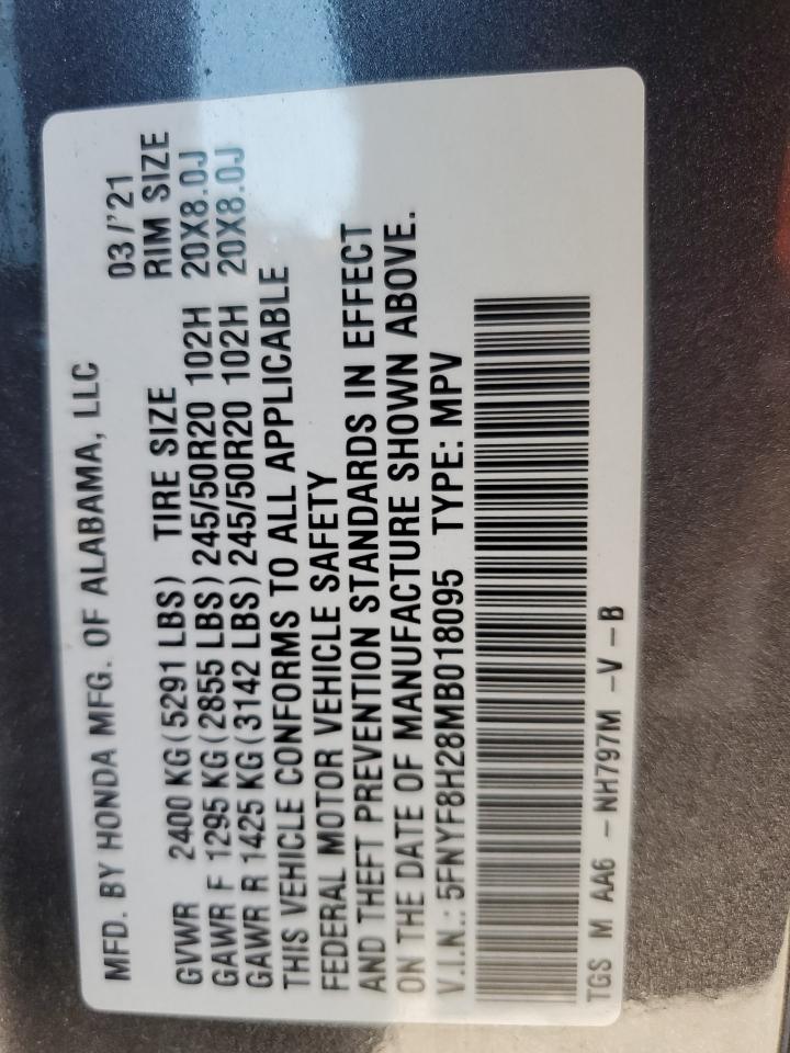 2021 Honda Passport Sport VIN: 5FNYF8H28MB018095 Lot: 81680455