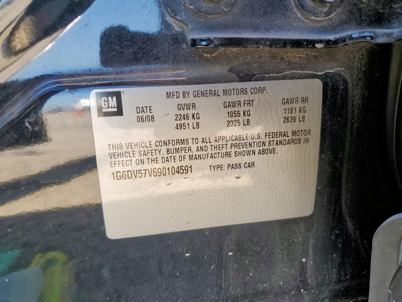 2009 Cadillac Cts Hi Feature V6 VIN: 1G6DV57V690104591 Lot: 72087585