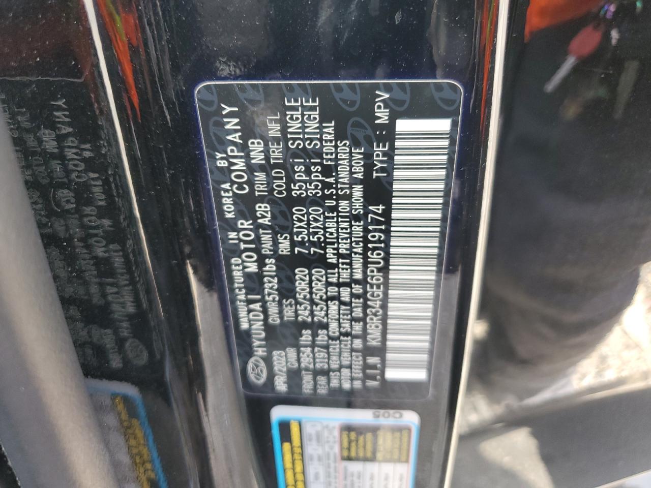 2023 Hyundai Palisade Xrt VIN: KM8R34GE6PU619174 Lot: 70551925