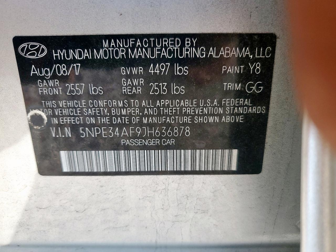 2018 Hyundai Sonata Sport VIN: 5NPE34AF9JH636878 Lot: 71726185