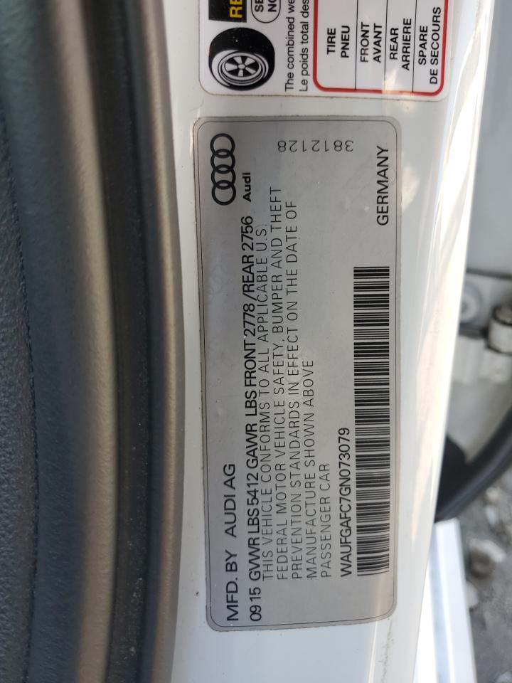 2016 Audi A6 Premium Plus VIN: WAUFGAFC7GN073079 Lot: 72012655