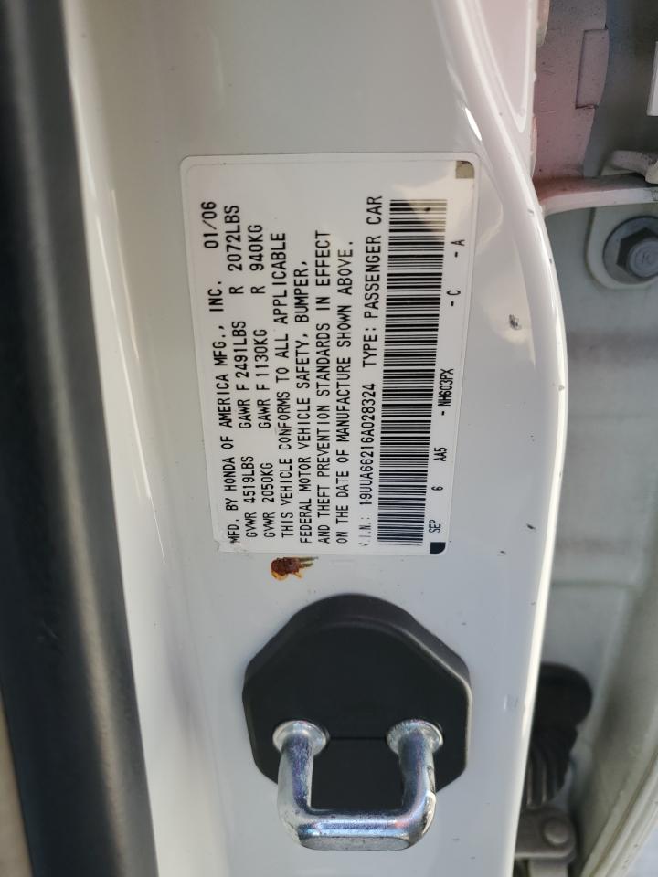 2006 Acura 3.2Tl VIN: 19UUA66216A028324 Lot: 71204835