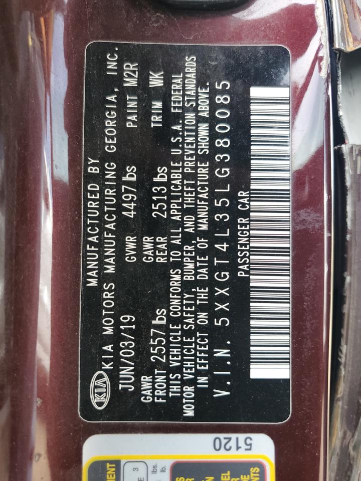 2020 Kia Optima Lx VIN: 5XXGT4L35LG380085 Lot: 70450835