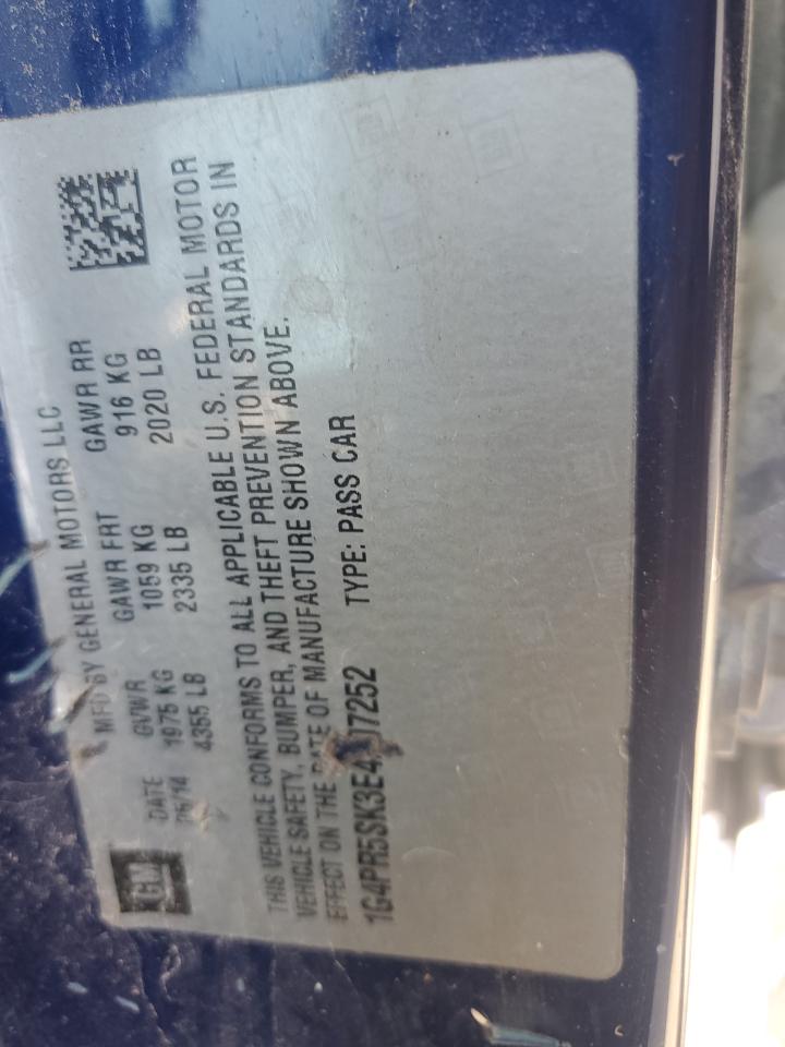 2014 Buick Verano Convenience VIN: 1G4PR5SK3E4207252 Lot: 80990555