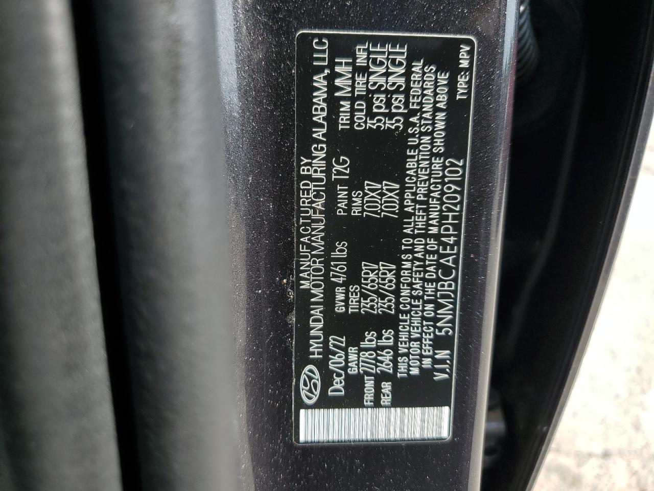 2023 Hyundai Tucson Sel VIN: 5NMJBCAE4PH209102 Lot: 81286485