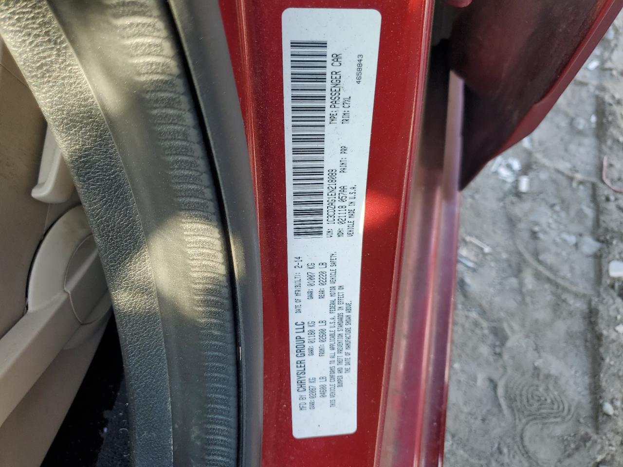 2014 Dodge Avenger Se VIN: 1C3CDZAG1EN218089 Lot: 81570215