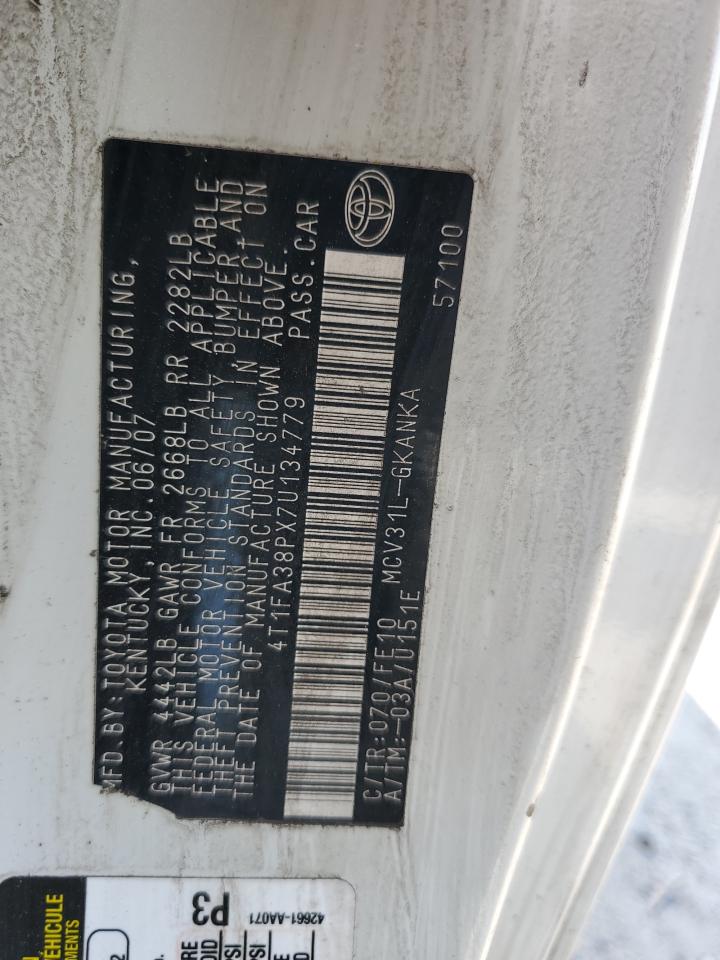 2007 Toyota Camry Solara Se VIN: 4T1FA38PX7U134779 Lot: 80871575