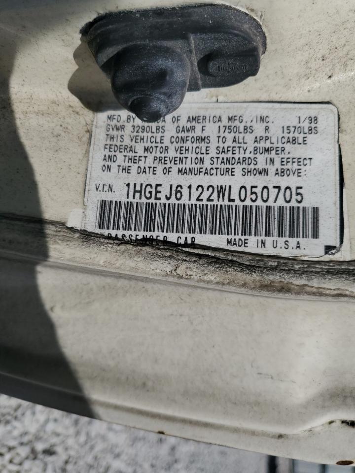 1998 Honda Civic Dx VIN: 1HGEJ6122WL050705 Lot: 81302345