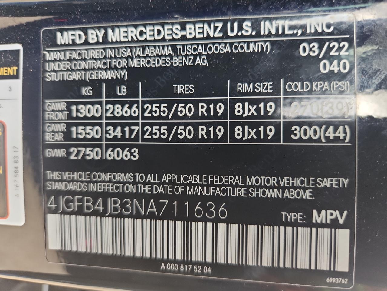 2022 Mercedes-Benz Gle 350 VIN: 4JGFB4JB3NA711636 Lot: 83802155
