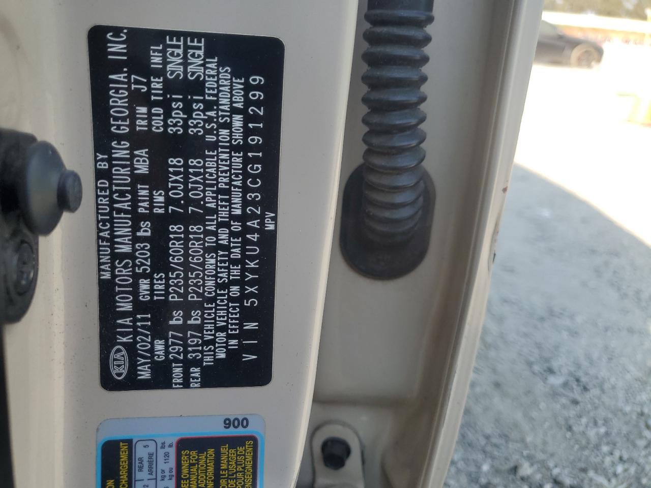 2012 Kia Sorento Ex VIN: 5XYKU4A23CG191299 Lot: 81775845