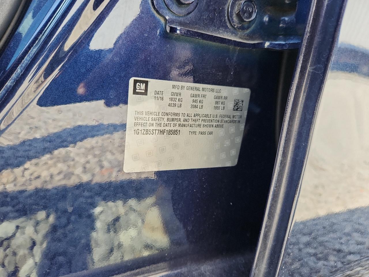 2017 Chevrolet Malibu Ls VIN: 1G1ZB5ST7HF185851 Lot: 81571405