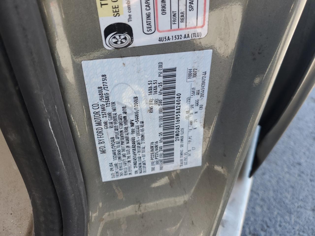 2005 Ford Freestar Se VIN: 2FMDA51695BA24040 Lot: 81723615