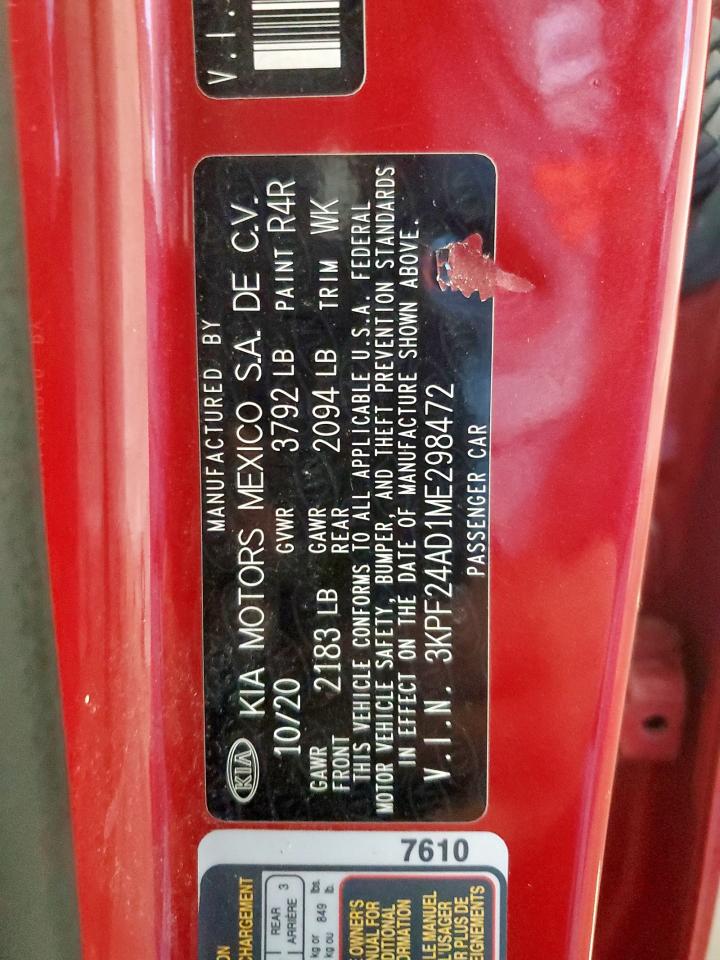 2021 Kia Forte Fe VIN: 3KPF24AD1ME298472 Lot: 82074825