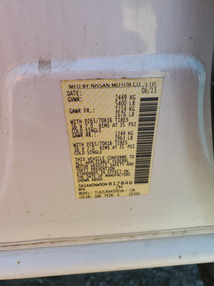 2013 Nissan Xterra X VIN: 5N1AN0NW9DN817846 Lot: 71078675