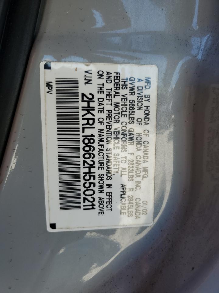 2002 Honda Odyssey Ex VIN: 2HKRL18662H550211 Lot: 69511255