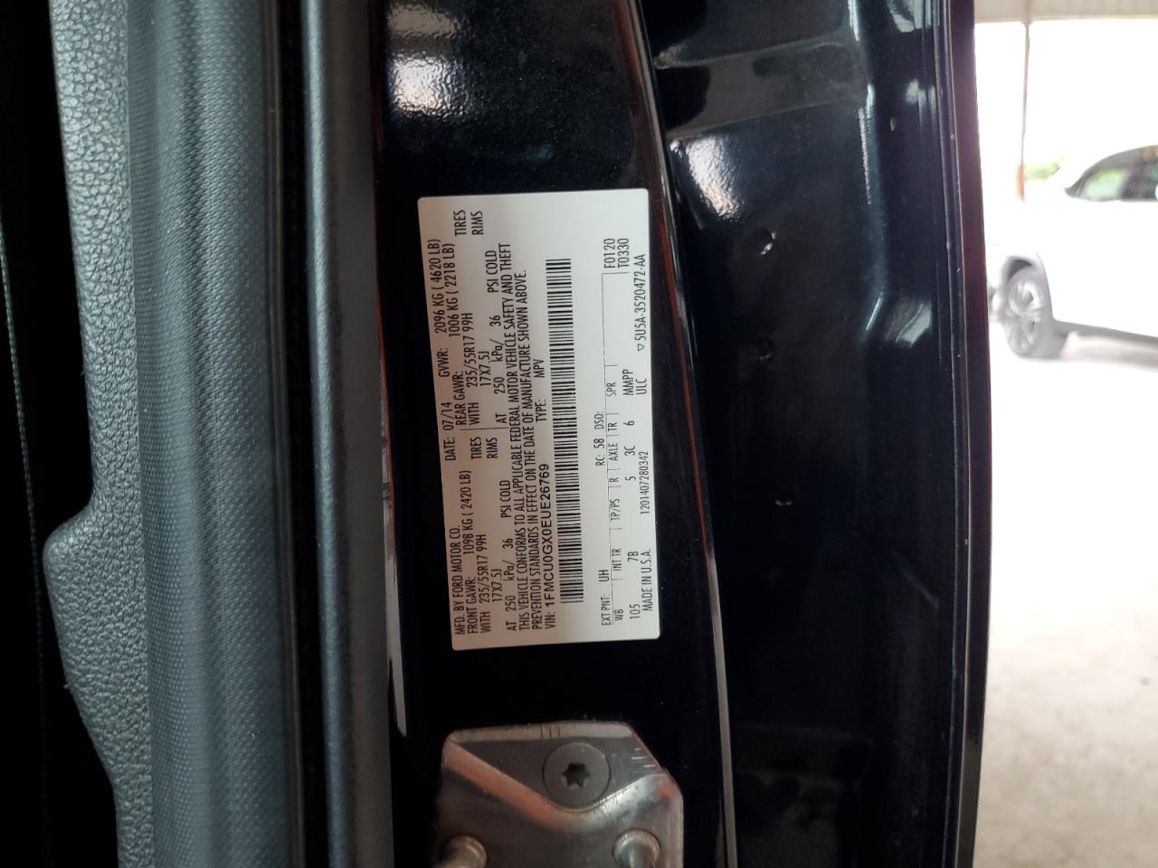 2014 Ford Escape Se VIN: 1FMCU0GX0EUE26769 Lot: 80031485