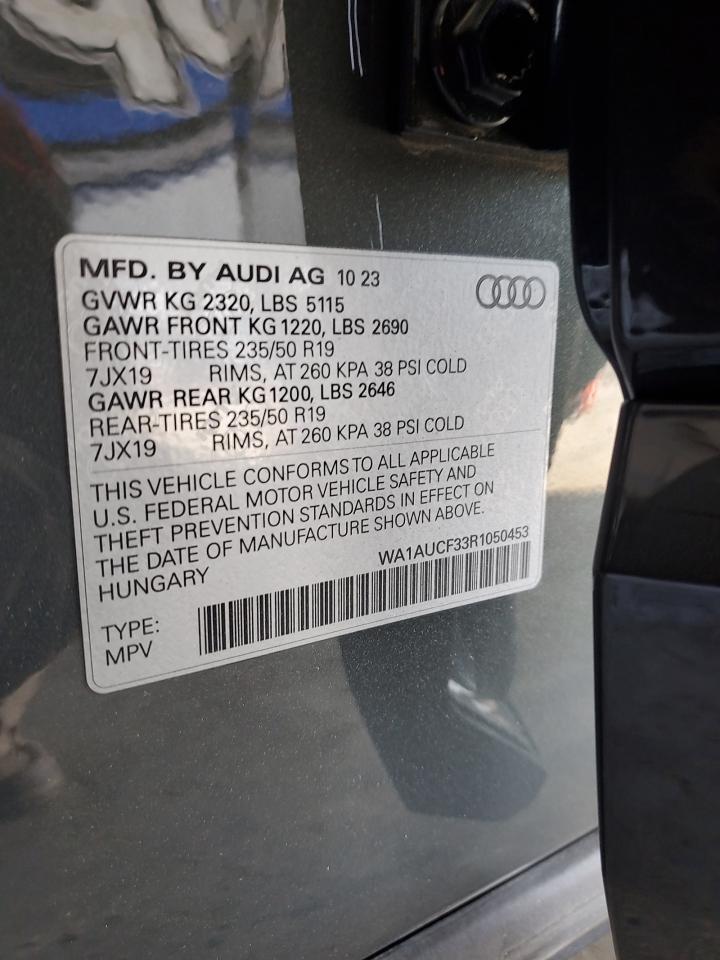 2024 Audi Q3 Premium 40 VIN: WA1AUCF33R1050453 Lot: 81842925