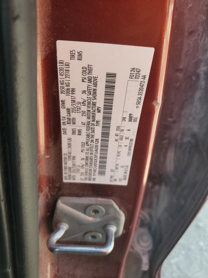 2015 Ford Escape Se VIN: 1FMCU0GX3FUA05128 Lot: 80524055