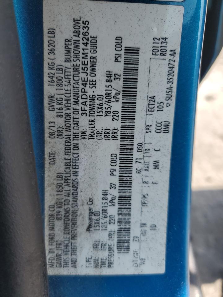 2014 Ford Fiesta Se VIN: 3FADP4EJ5EM142635 Lot: 80816455