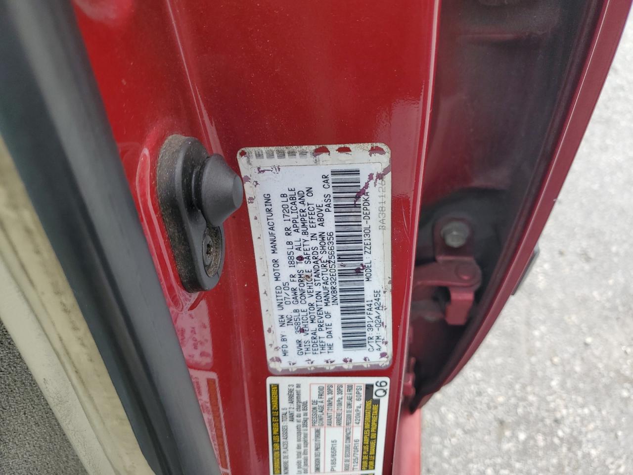 2005 Toyota Corolla Ce VIN: 1NXBR32E05Z566356 Lot: 80010475