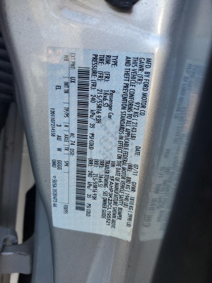 2012 Ford Focus Se VIN: 1FAHP3K23CL195521 Lot: 81342165