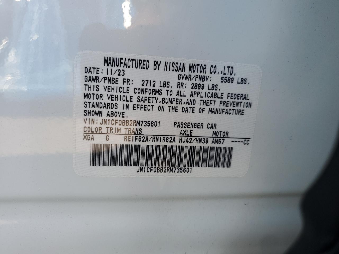 2024 Nissan Ariya Engage VIN: JN1CF0BB2RM735601 Lot: 80660775