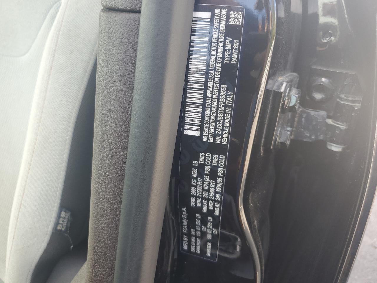 2015 Jeep Renegade Latitude VIN: ZACCJBBT0FPB68558 Lot: 71950615