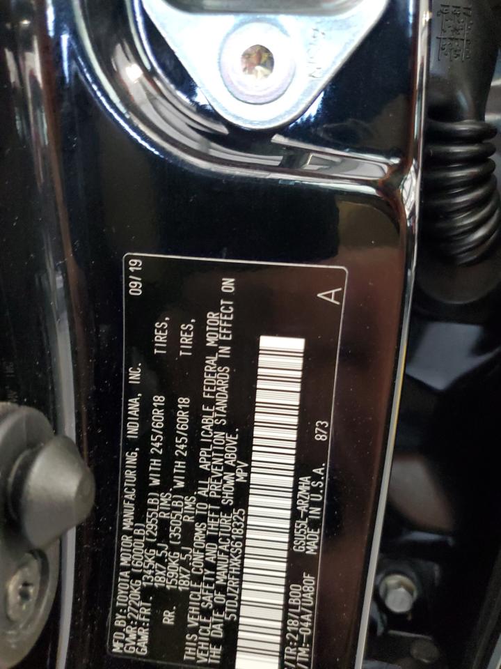 2019 Toyota Highlander Se VIN: 5TDJZRFHXKS618325 Lot: 84019935