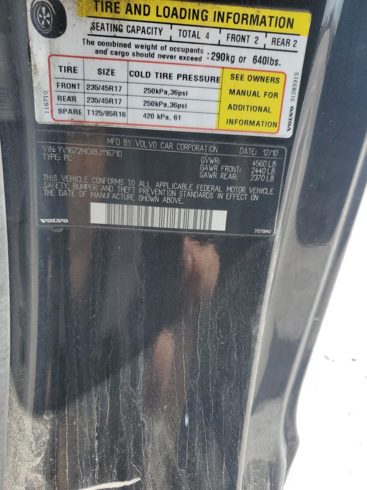 2011 Volvo C70 T5 VIN: YV1672MCXBJ116710 Lot: 80161475