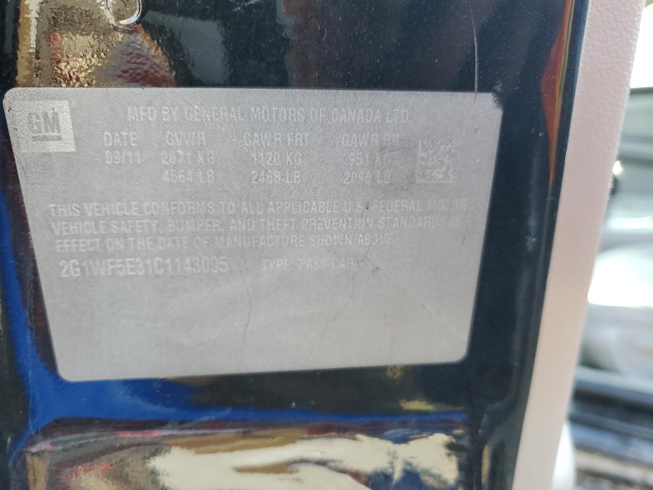 2012 Chevrolet Impala Ls VIN: 2G1WF5E31C1143095 Lot: 80511355