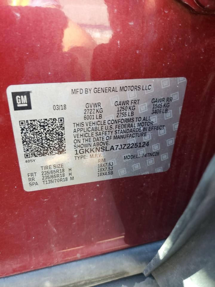 2018 GMC Acadia Sle VIN: 1GKKNSLA7JZ225124 Lot: 80911525