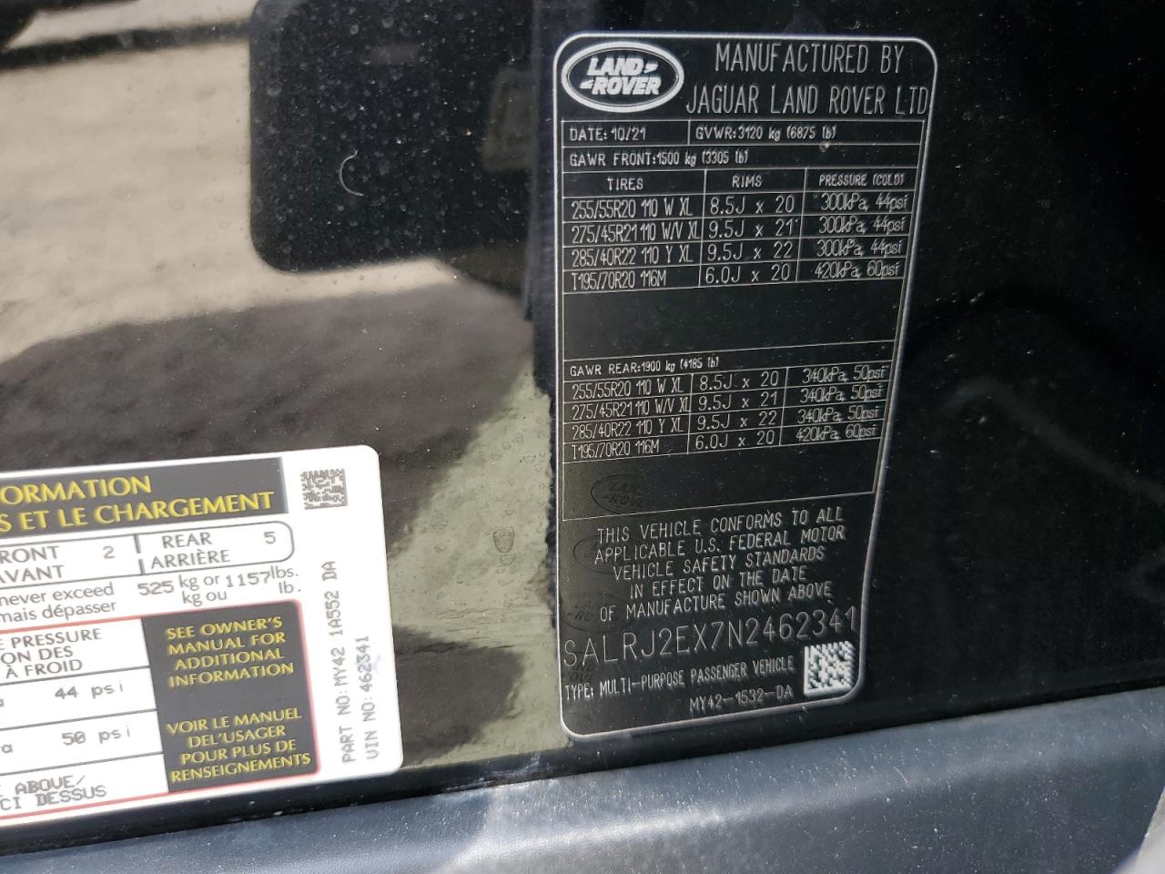 2022 Land Rover Discovery S VIN: SALRJ2EX7N2462341 Lot: 82066205