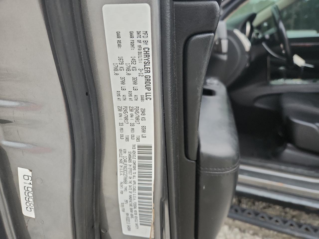 2012 Jeep Grand Cherokee Laredo VIN: 1C4RJFAG3CC270068 Lot: 81848895