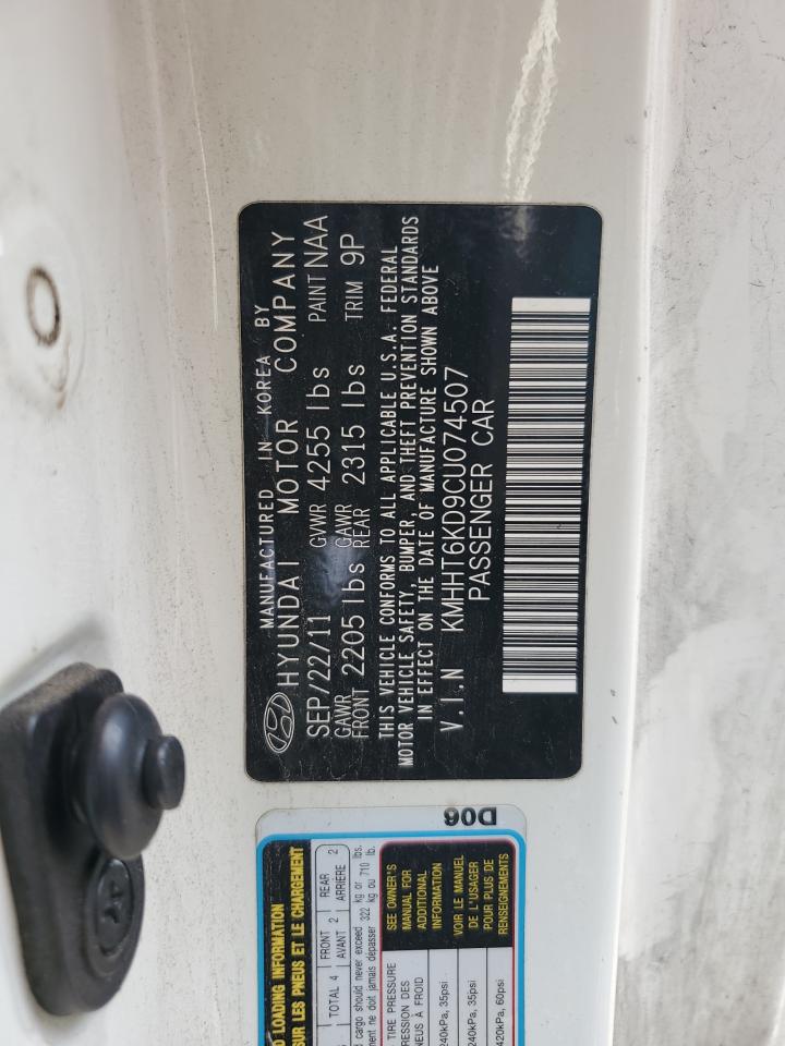 2012 Hyundai Genesis Coupe 2.0T VIN: KMHHT6KD9CU074507 Lot: 81594825