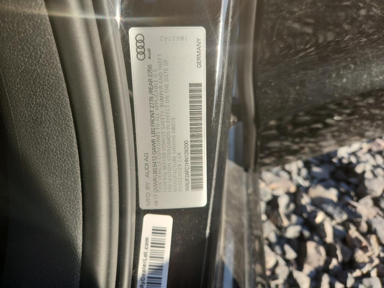 2017 Audi A6 Premium Plus VIN: WAUF2AFC1HN126200 Lot: 81867565