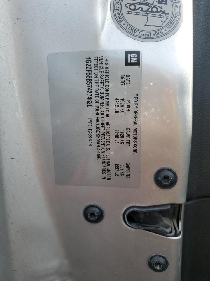 2007 Pontiac G6 Value Leader VIN: 1G2ZF58B574274620 Lot: 81496685