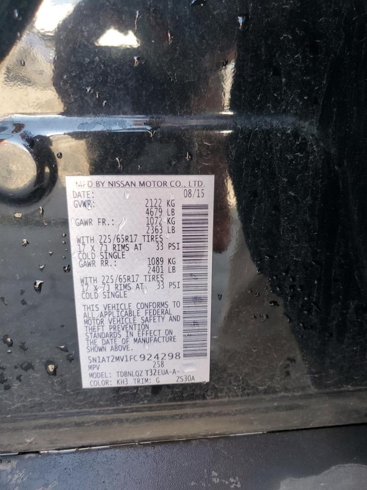 2015 Nissan Rogue S VIN: 5N1AT2MV1FC924298 Lot: 84395095