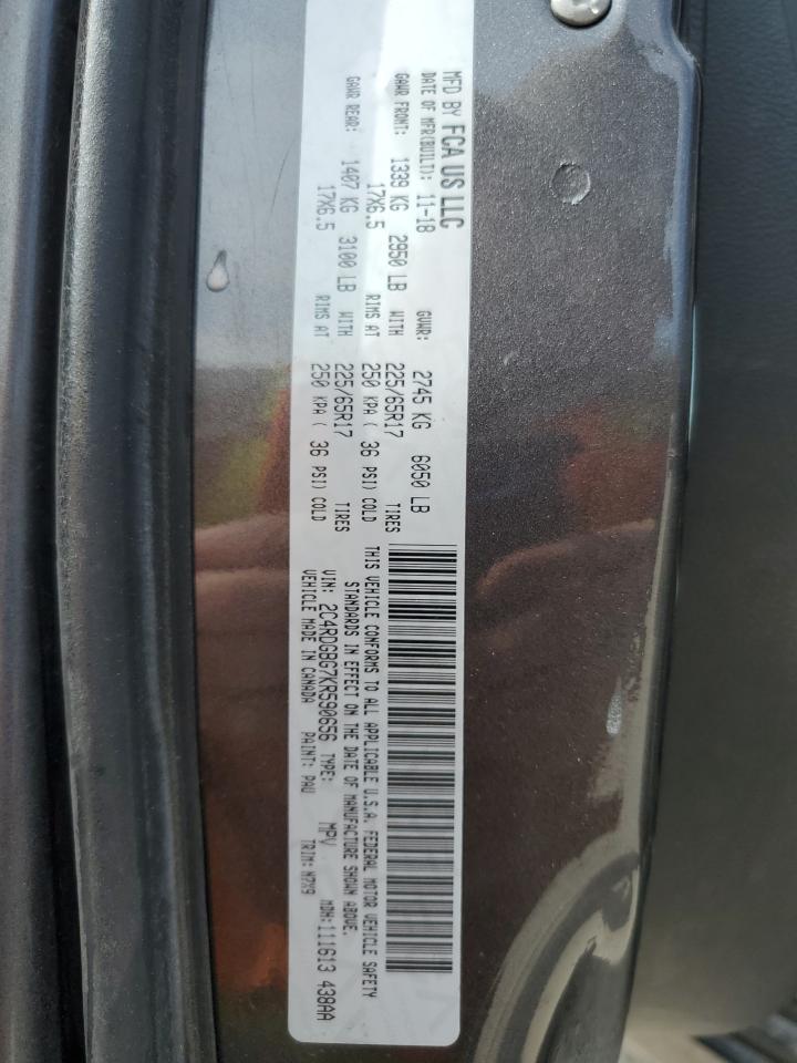 2019 Dodge Grand Caravan Se VIN: 2C4RDGBG7KR590656 Lot: 80653135